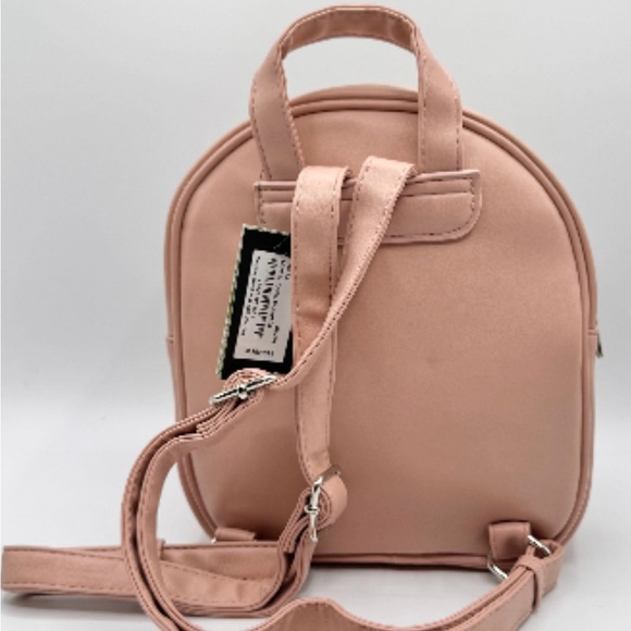 Badgley Mischka Mini Studded Backpack Quilted- Blush NWT - Picture 2 of 7